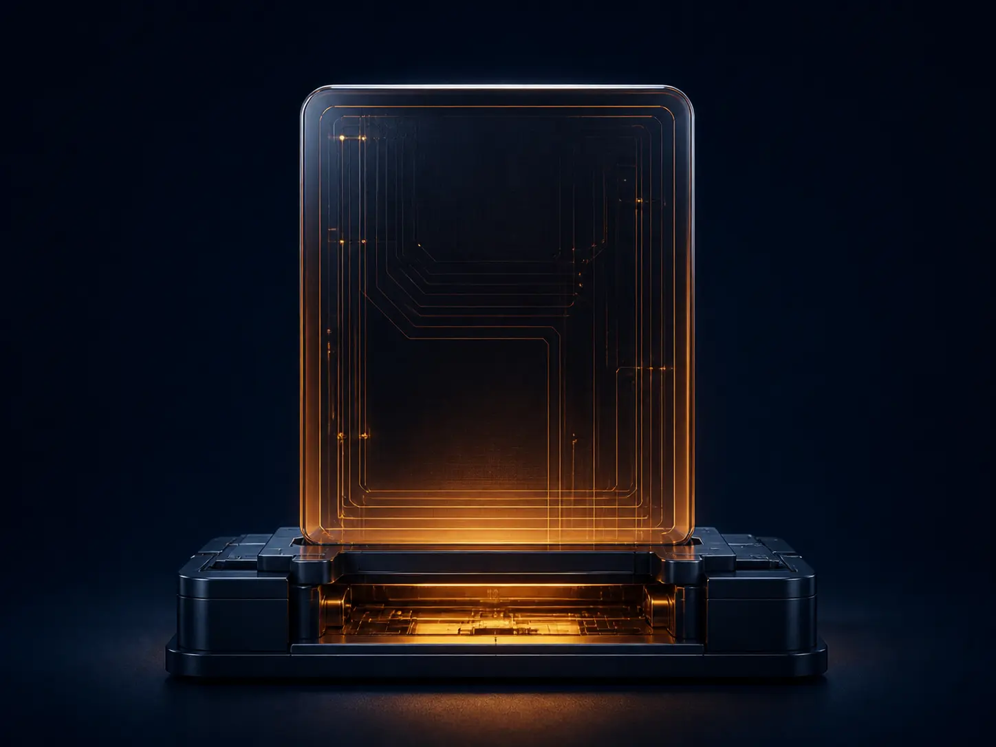 An illuminated engineered portal representing a clear, credible digital presence