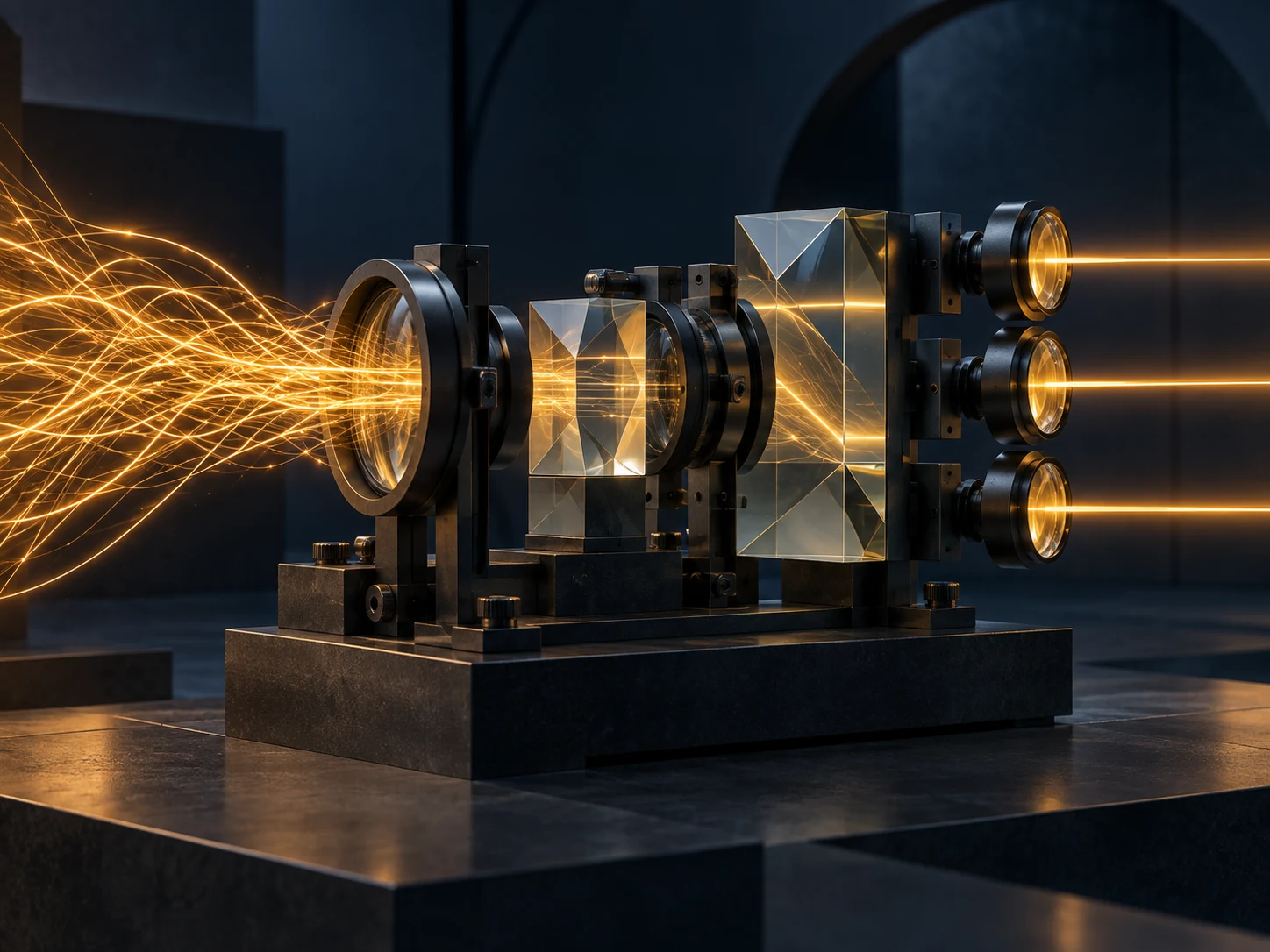 An optical mechanism separating a complex amber path into a few clear routes